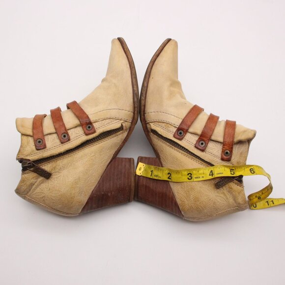 A.S. 98 Brown Tan Leather Women's Size EU 36 Pointed Toe 3 Strap Boots - Picture 6 of 12